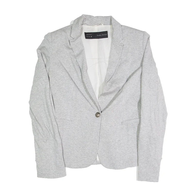 tailored coatZARA BASIC Grey Blazer Jacket Womens L