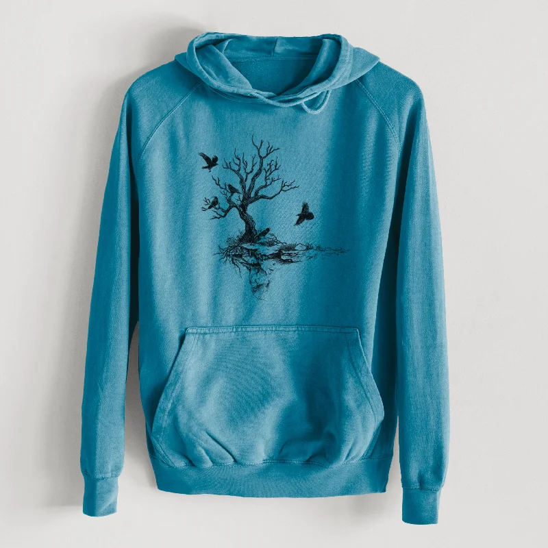 cool activewear hoodieTwisted Tree with Ravens  - Mid-Weight Unisex Vintage 100% Cotton Hoodie