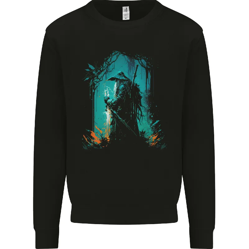 gym ready hoodieA Wizard in a Fantasy Forest Warlock Mens Sweatshirt Jumper