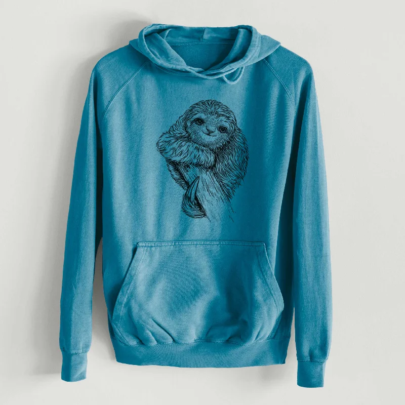 zip-up gym hoodiePygmy Three-toed Sloth - Bradypus pygmaeus  - Mid-Weight Unisex Vintage 100% Cotton Hoodie