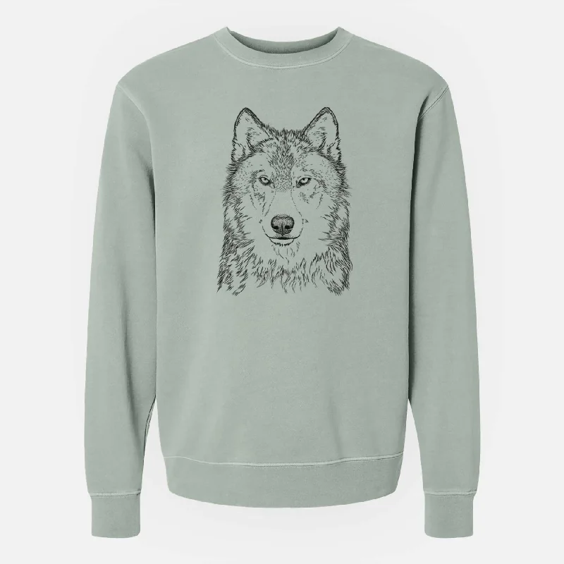 performance hoodie for gymGrey Wolf - Canis lupus - Unisex Pigment Dyed Crew Sweatshirt