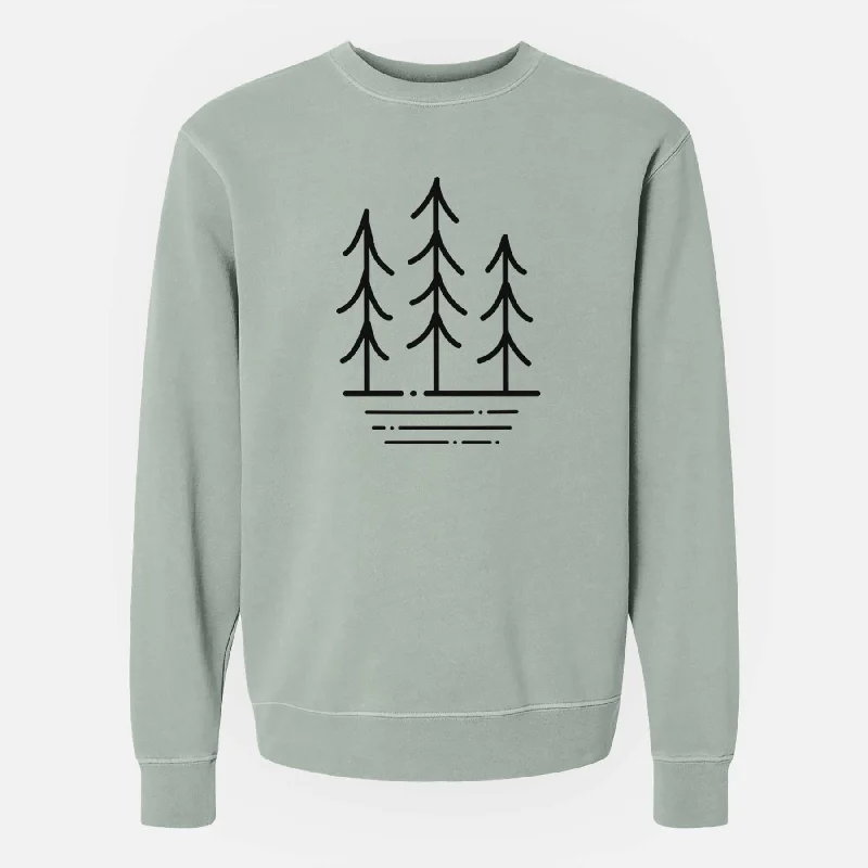 luxury fitness sweatshirtThree Trees - Unisex Pigment Dyed Crew Sweatshirt