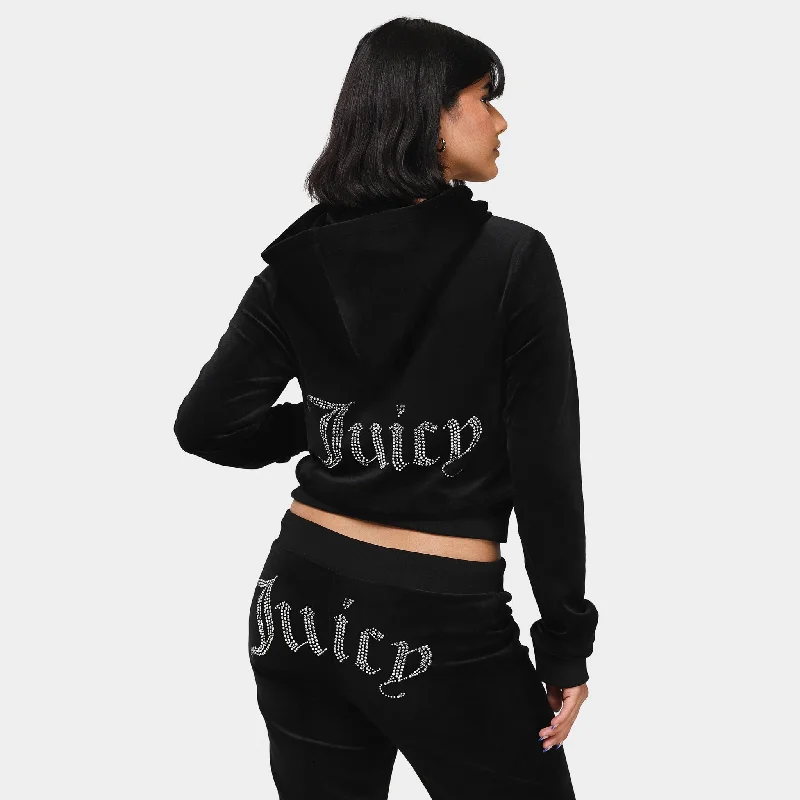 Juicy Couture Women's OG Big Bling Full Zip Hoodie / Liquorice