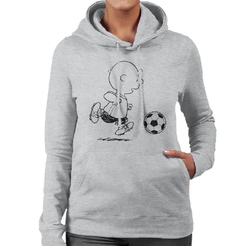 urban street hoodiePeanuts Football Charlie Brown Dribble Women's Hooded Sweatshirt