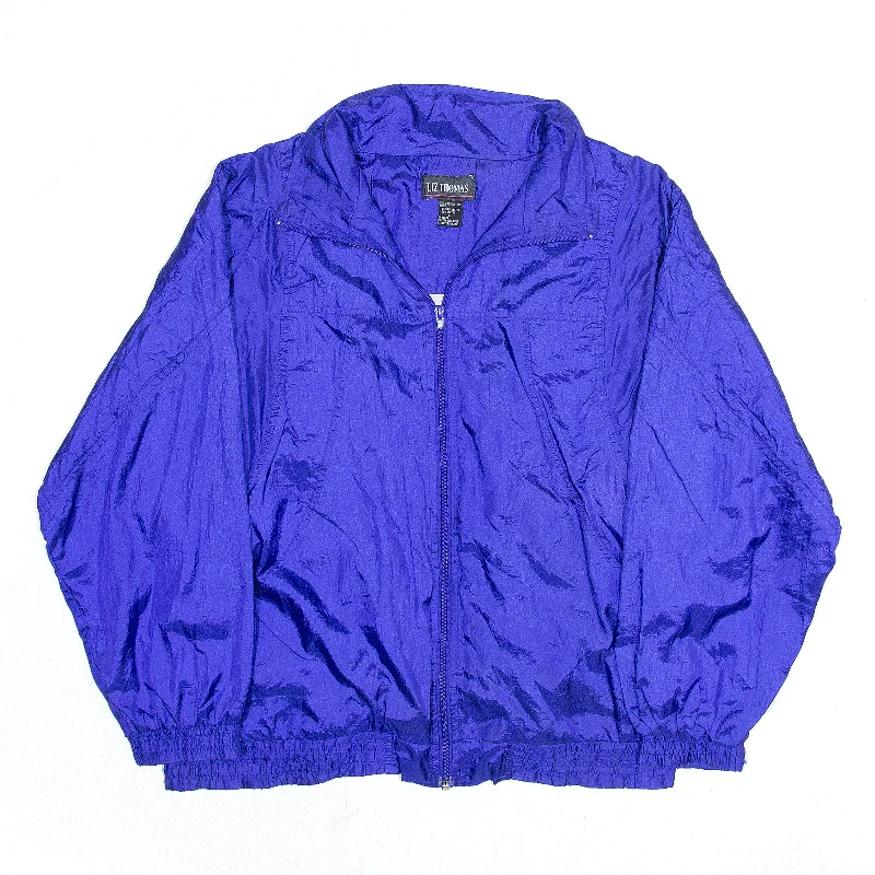 retro coatLIZ THOMAS Purple 80s Nylon Lightweight Shell Jacket Womens L