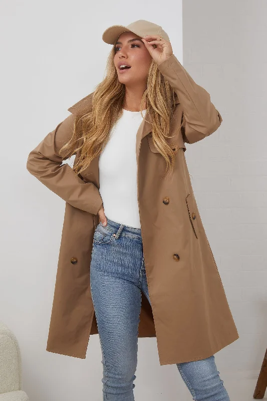 soft shell coatSerafine Trench Coat - Brown