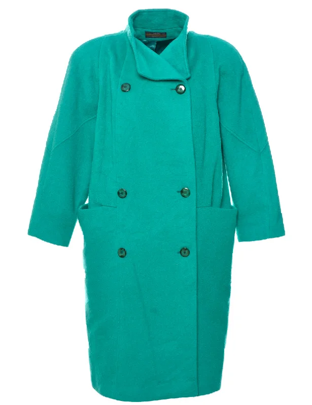 vintage coatTurquoise Wool Coat - XL