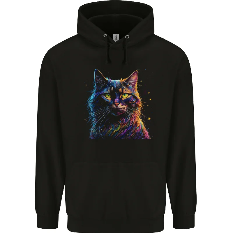 cool hoodieA Fantasy Cat With Cool Colours 7 Mens 80% Cotton Hoodie