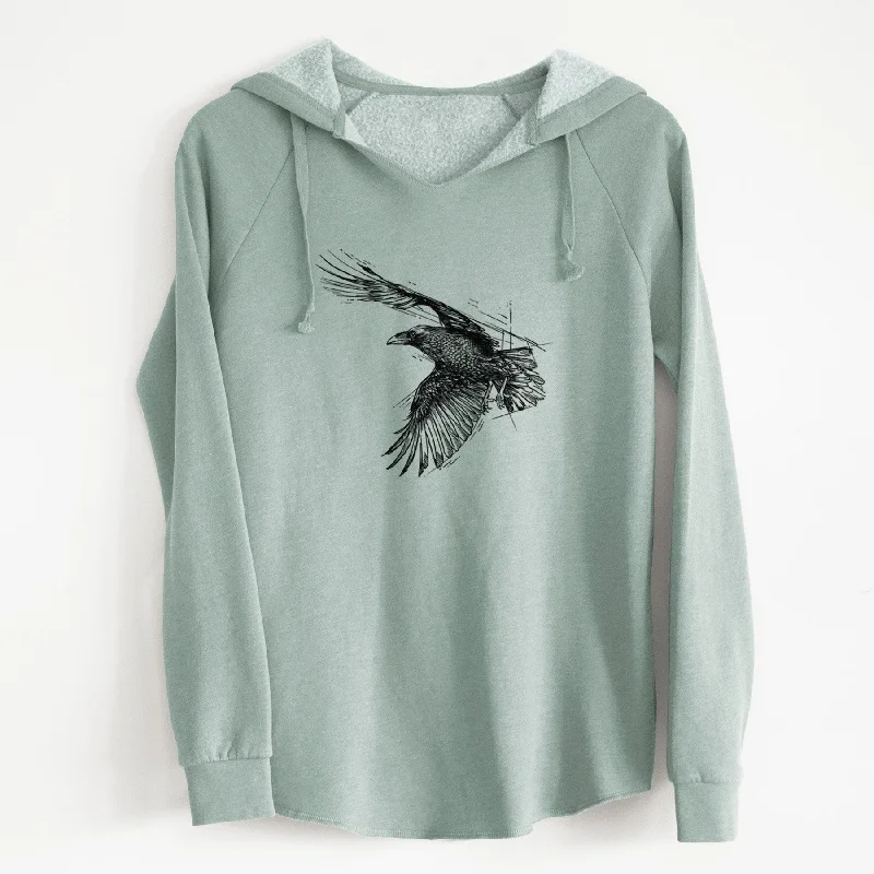 minimalist gym sweatshirtFlying Raven - Corvus corax - Cali Wave Hooded Sweatshirt