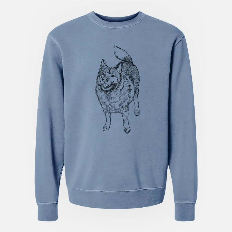 soft gym hoodieDoodled Oban Bear the Norwegian Elkhound - Unisex Pigment Dyed Crew Sweatshirt