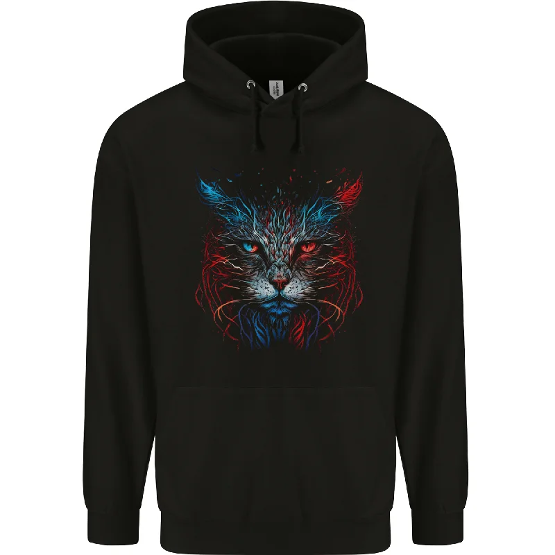 minimalist hoodieA Fantasy Cat With Cool Colours 5 Mens 80% Cotton Hoodie