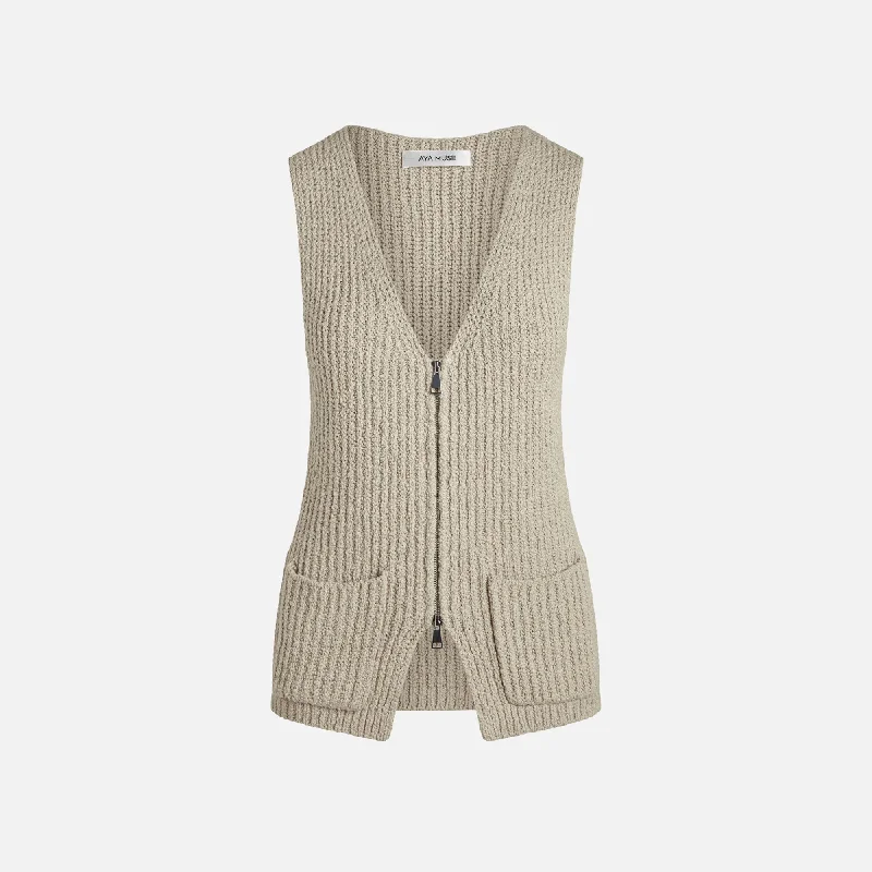 urban coatAya Muse Cae Knit Cotton Vest - Beige