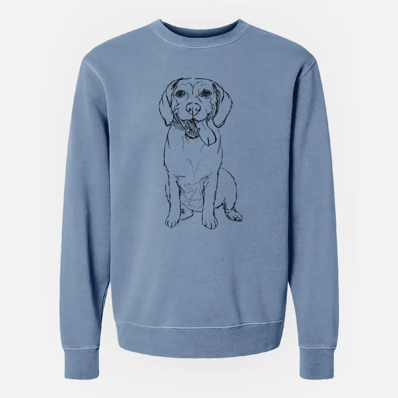 premium athletic sweatshirtDoodled Bernie the Beagle - Unisex Pigment Dyed Crew Sweatshirt