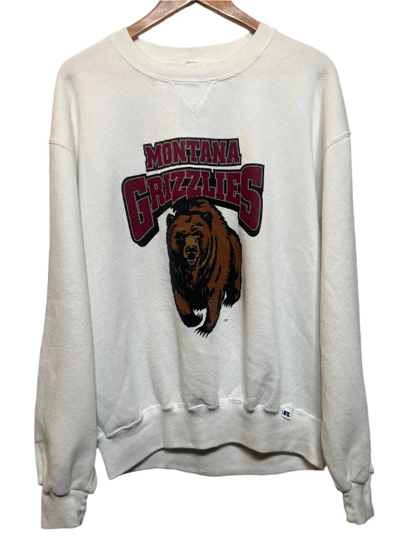 premium gym hoodieMontana Grizzlies White Sweatshirt (Size L)