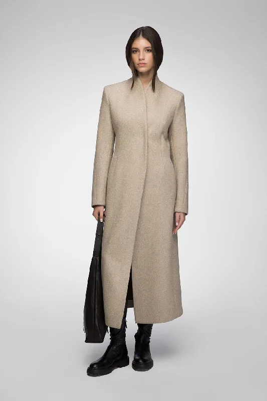 cozy winter coatMargaux - Latte Wool Coat