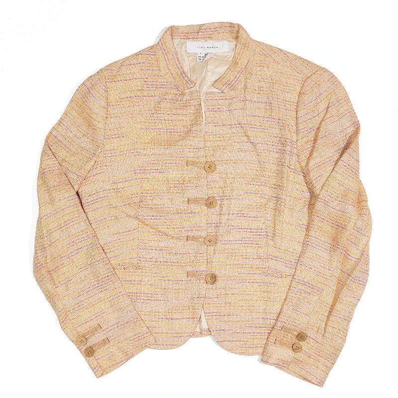 vintage trench coatZARA Pink Striped Blazer Jacket Womens M