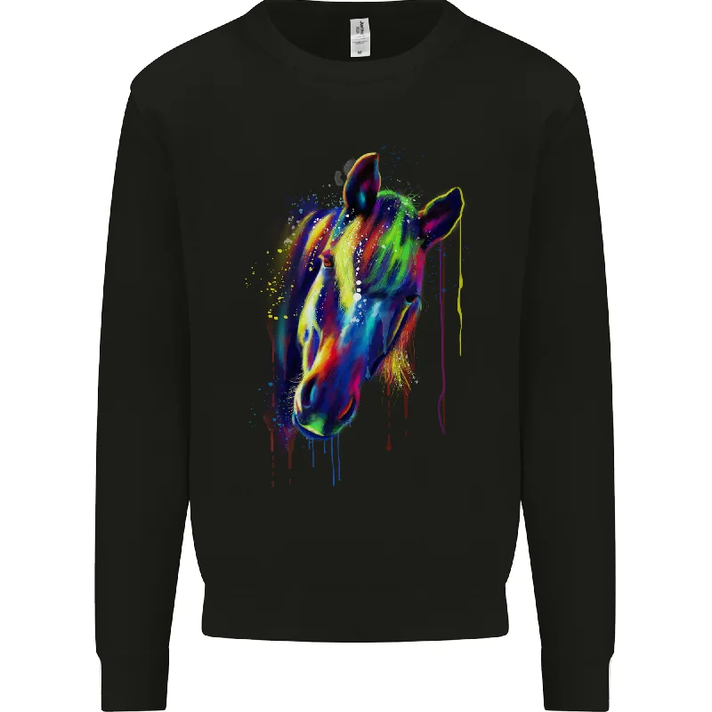 oversized sports sweatshirtA Watercolour Horse Mens Sweatshirt Jumper