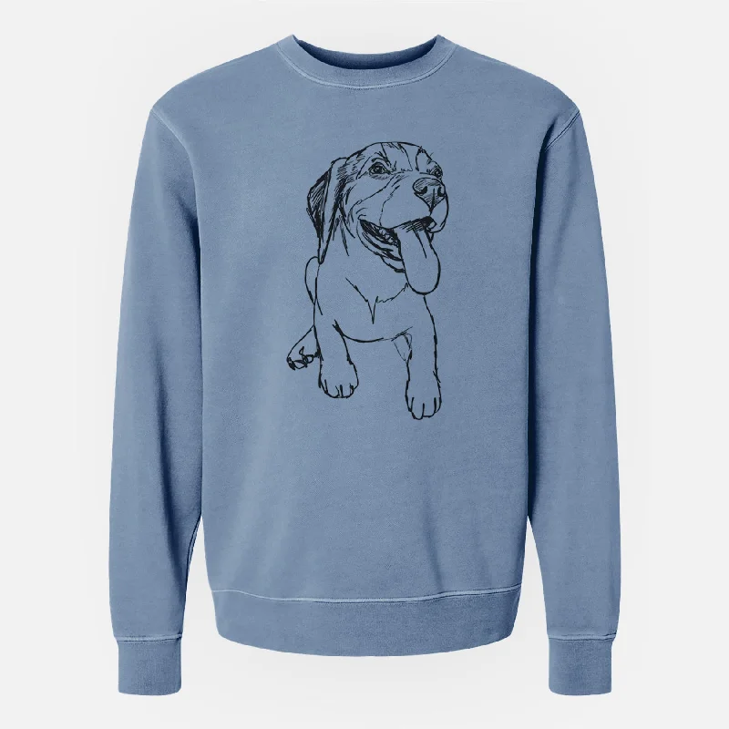 minimalist gym sweatshirtDoodled Piper the Beagle Puppy - Unisex Pigment Dyed Crew Sweatshirt