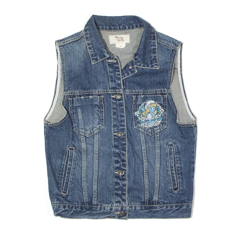 warm outerwearWHOLE HAUSS The Smurfs Smurfette Gilet Blue Denim Womens S