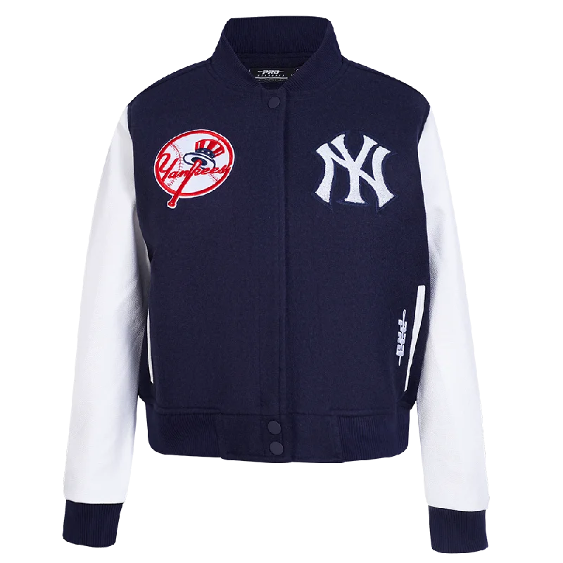 cozy winter coatMLB NEW YORK YANKEES GAME DAY CLASSICS WOMEN'S WOOL VARSITY JACKET (MIDNIGHT NAVY/WHITE)