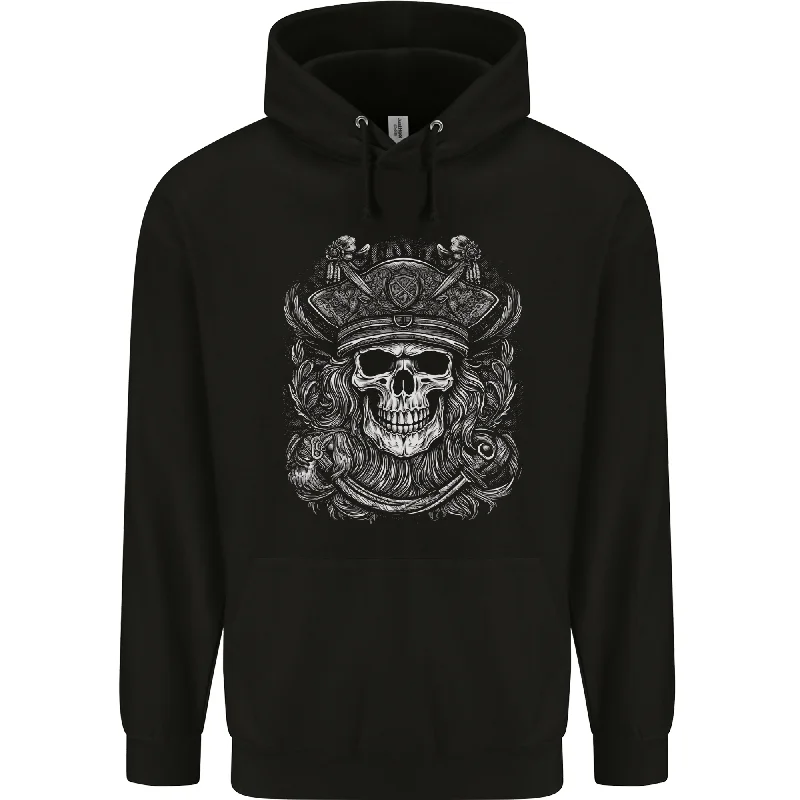 casual zip-up sweatshirtA Fantasy Pirate Skull Mens 80% Cotton Hoodie