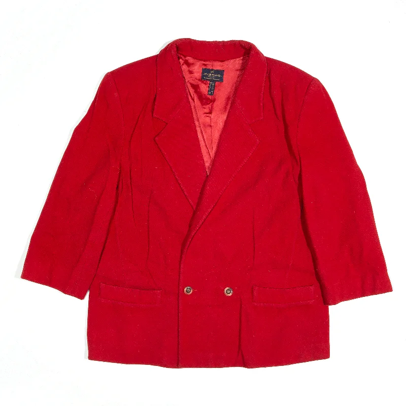 sporty outerwearMCGREGOR Wool Cashmere Blend Jacket Red 80s Blazer Womens XL