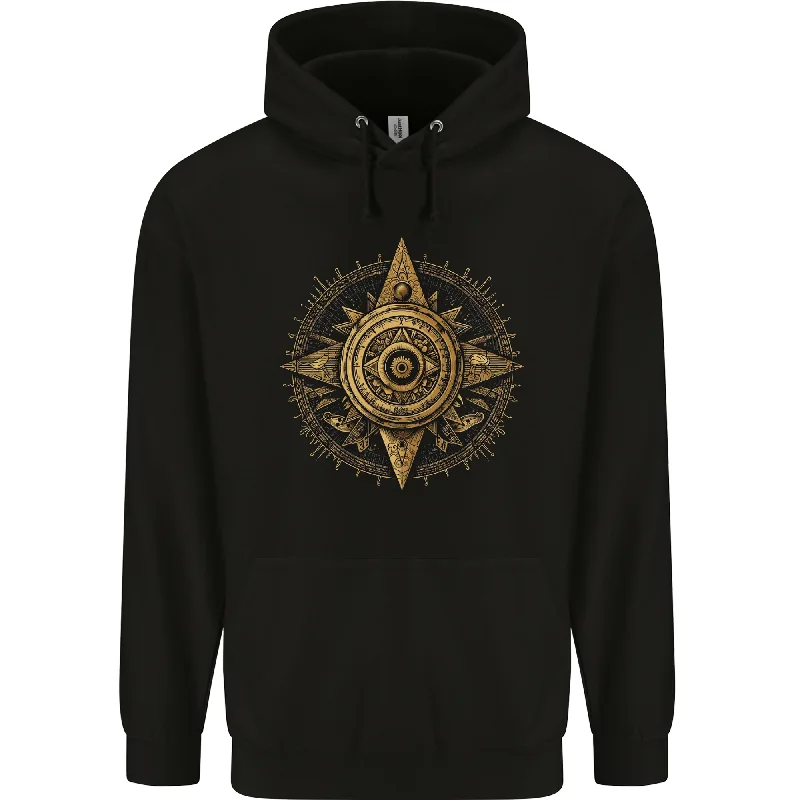 street style hoodieA Fantasy Gold Compass Mens 80% Cotton Hoodie