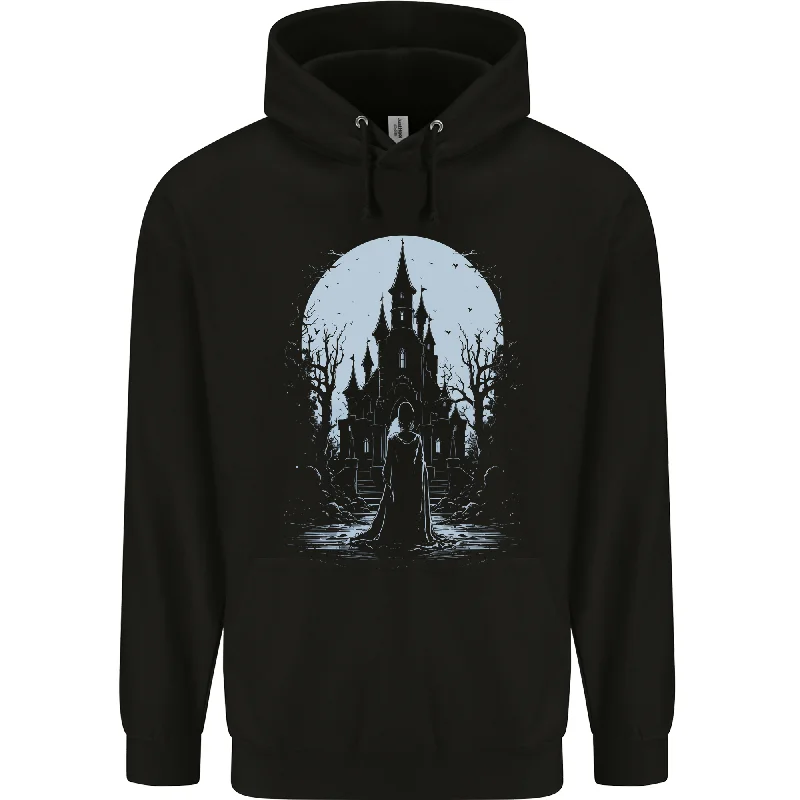 warm hooded sweatshirtA Fantasy Haunted House Halloween Spooky Mens 80% Cotton Hoodie