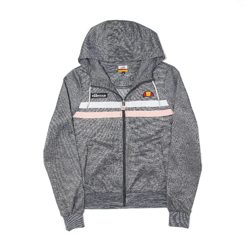 padded puffer coatELLESSE Sports Grey Hooded Track Jacket Womens S