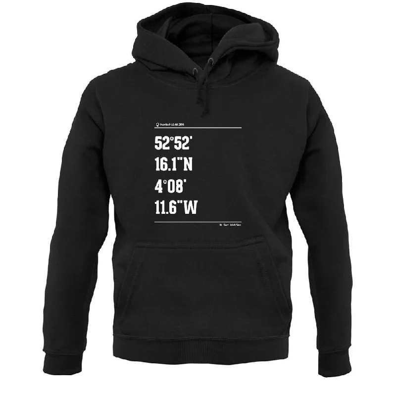 stylish hoodieSurfing Coordinates Porthmadog Unisex Hoodie