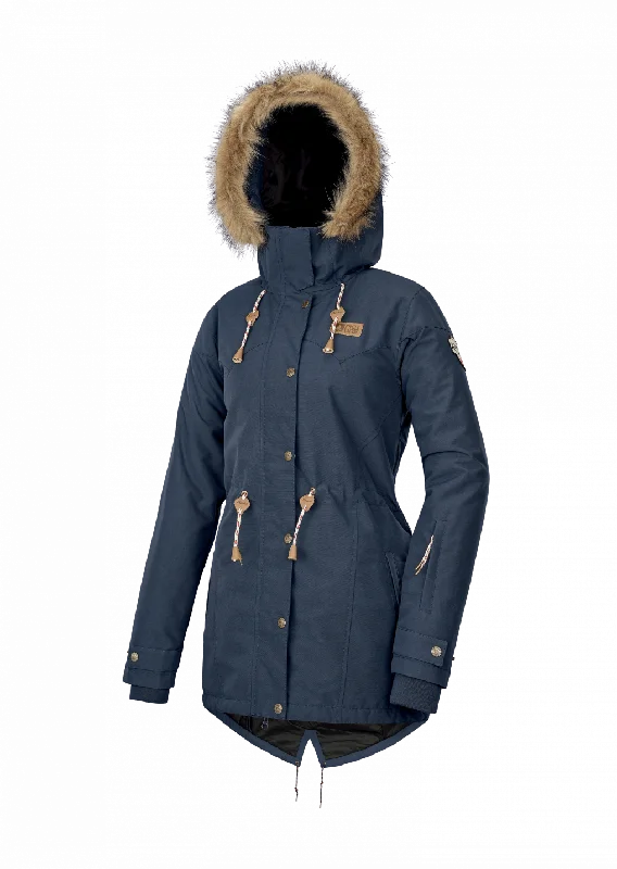 faux fur coatPicture Katniss Jacket Small Dark Blue