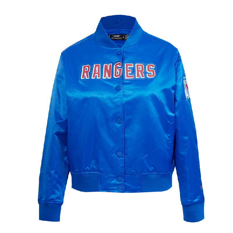 insulated coatNHL NEW YORK RANGERS CLASSIC WOMEN'S SATIN JACKET (ROYAL BLUE)