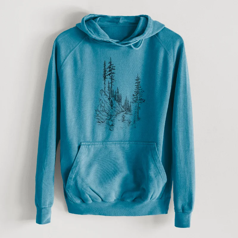 fitness hoodie for trainingInto the Woods - Hiking  - Mid-Weight Unisex Vintage 100% Cotton Hoodie