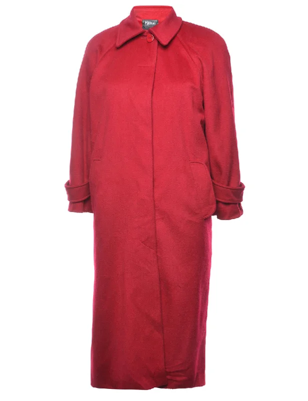 cold weather coatRed Wool Coat - M