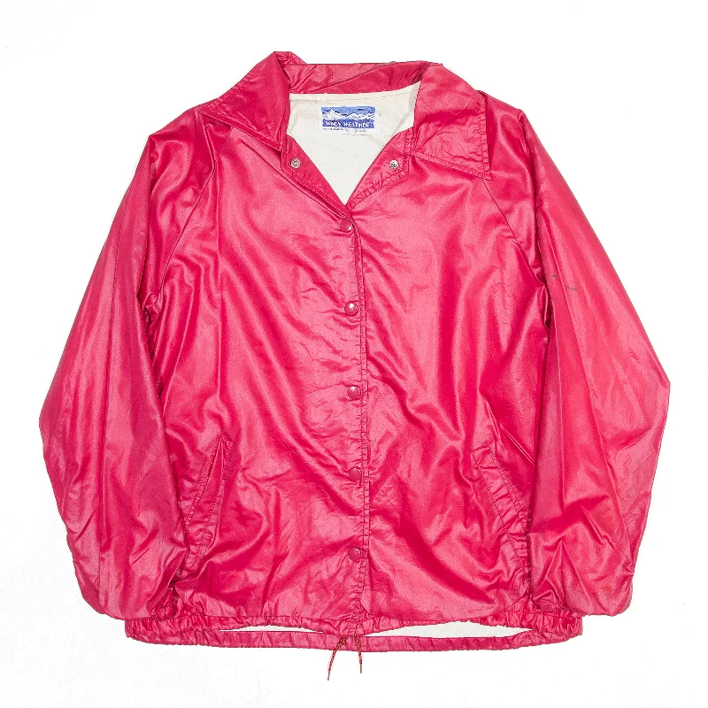 high-fashion coatWINDY WEATHER Pink 90s Nylon Lightweight Coach Jacket Womens M