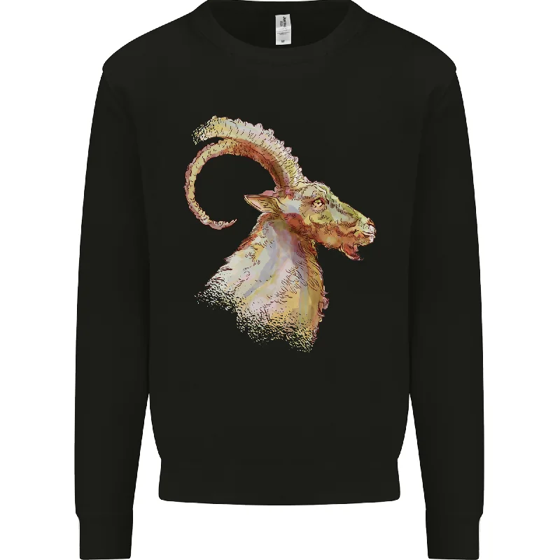 stylish sports hoodieA Watercolour Goat Farming Mens Sweatshirt Jumper