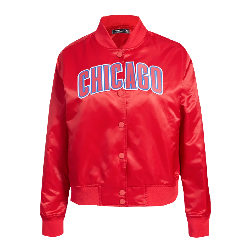 utility coatMLB CHICAGO CUBS CLASSIC WOMEN'S SATIN JACKET (RED)