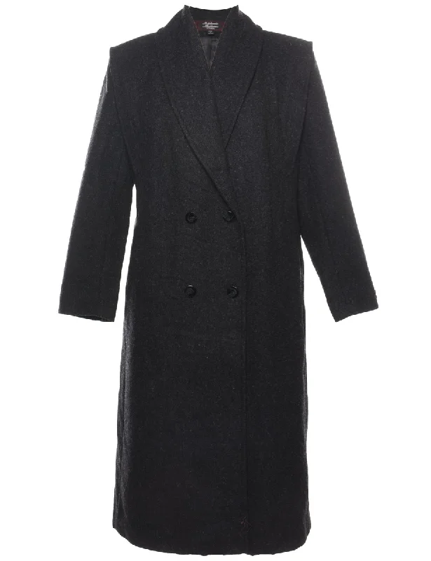 trendy bomber coatBlack Wool Coat - L