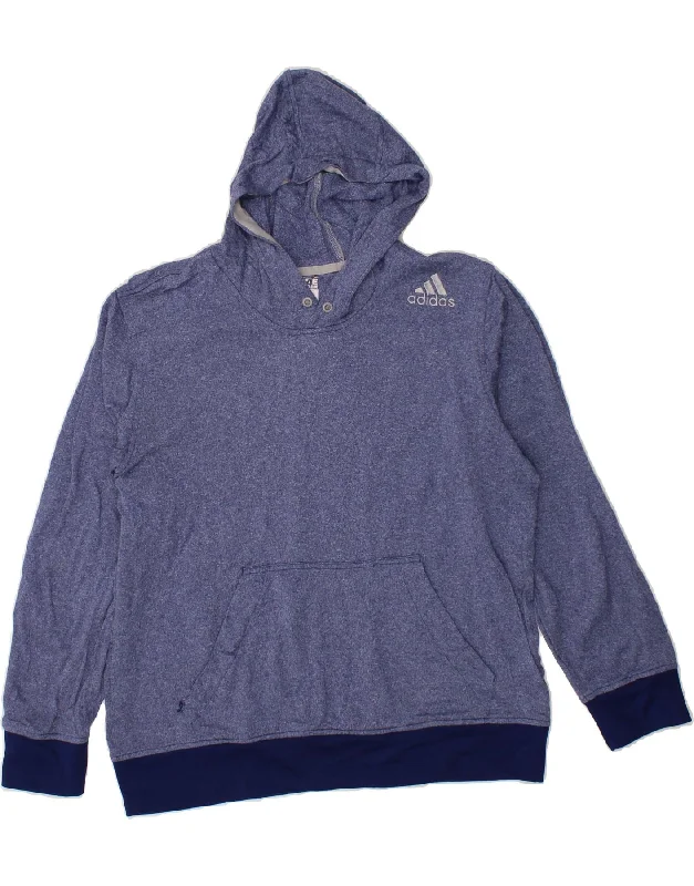 ADIDAS Womens Hoodie Jumper UK 16 Large Blue