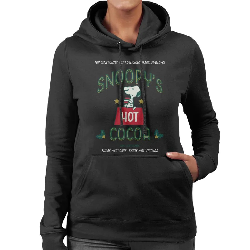 trendy hooded sweatshirtPeanuts Christmas Snoopy's Hot Cocoa Women's Hooded Sweatshirt