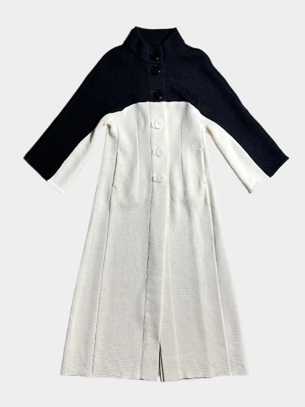 fitted trench coatLong Bicolor Coat