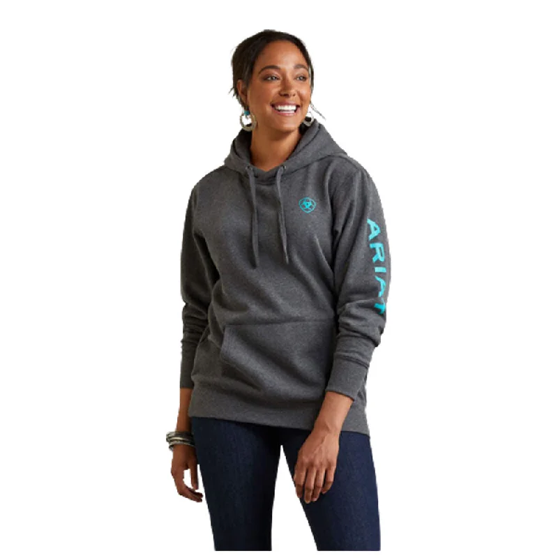 10040811 Ariat Women's Logo Hoodie - Charcoal Heather