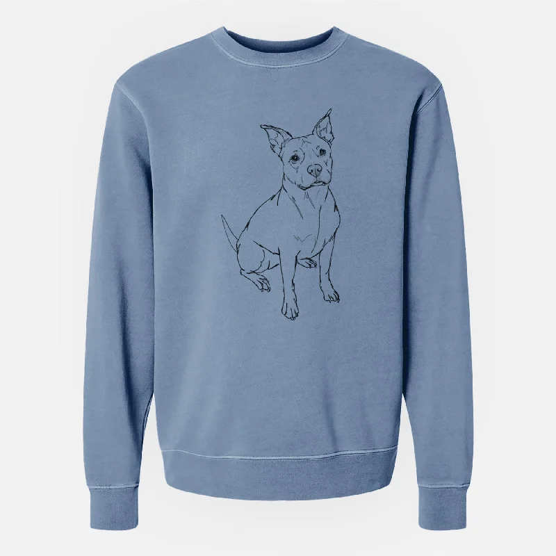 sporty casual hoodieDoodled Tater Tot the American Staffordshire Terrier - Unisex Pigment Dyed Crew Sweatshirt