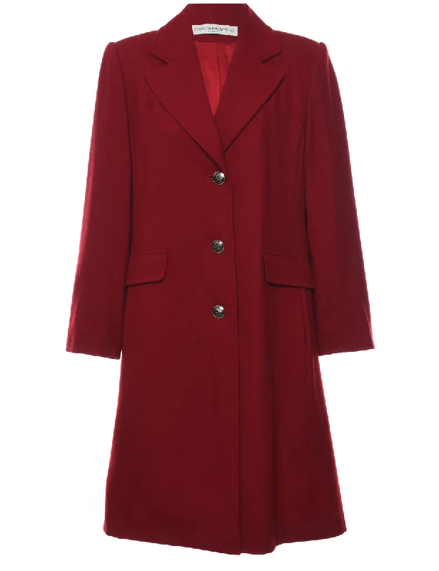 insulated winter jacketMaroon Wool Coat - M