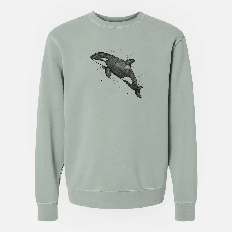 high-performance athletic hoodieOrca Whale - Unisex Pigment Dyed Crew Sweatshirt