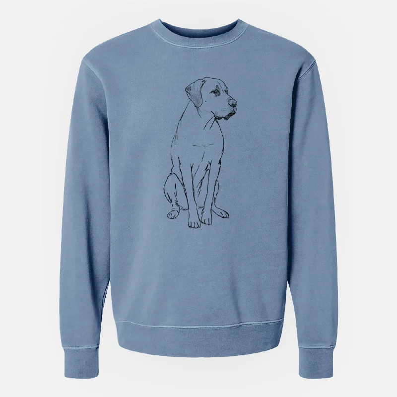 lightweight fitness hoodieDoodled Barney the Labrador Retriever Mix - Unisex Pigment Dyed Crew Sweatshirt