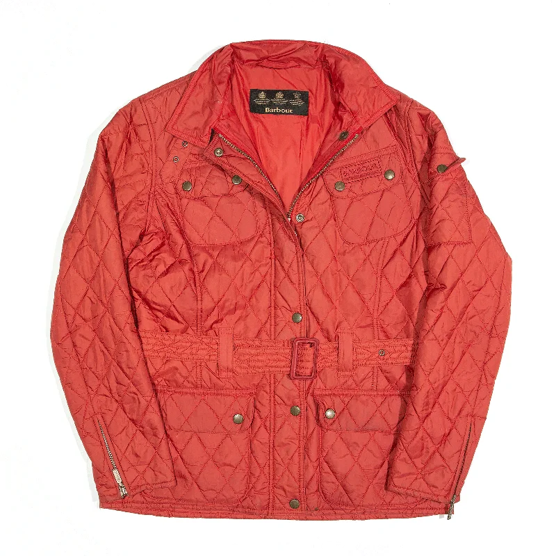 stylish peacoatBARBOUR International Flyweight Insulated Jacket Red Quilted Womens S