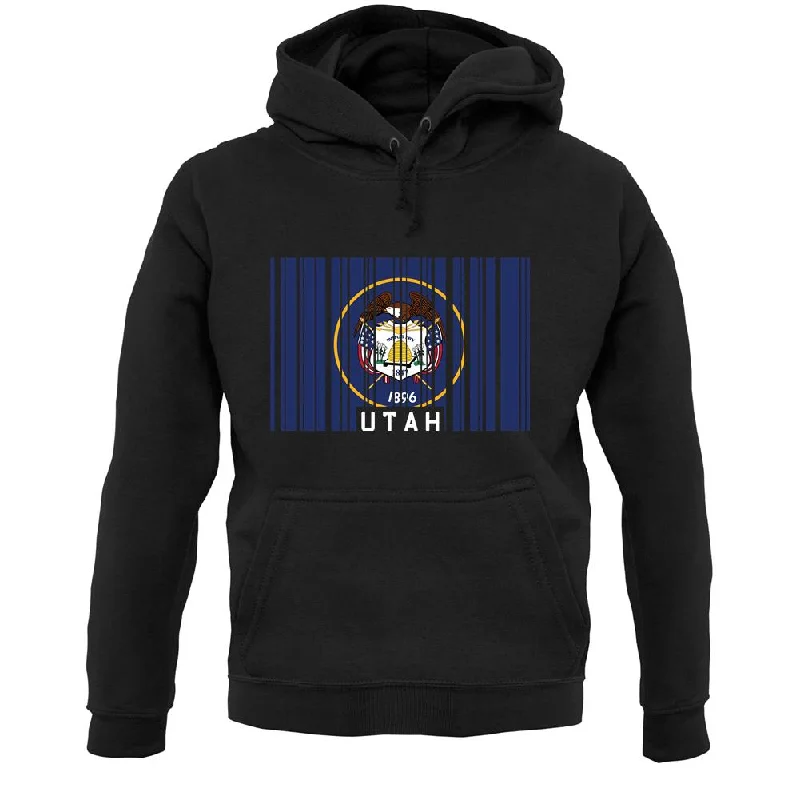 sporty hoodieUtah Barcode Style Flag Unisex Hoodie