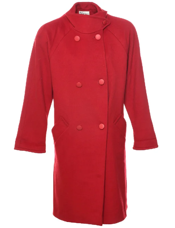 high-quality coatRed Wool Coat - L