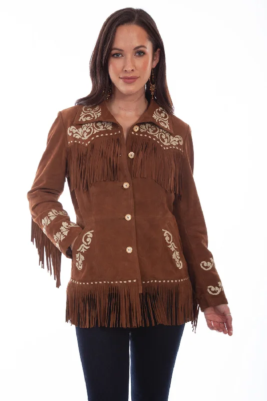 faux fur coatScully Womens Cinnamon Leather Western Fringe Jacket XXL